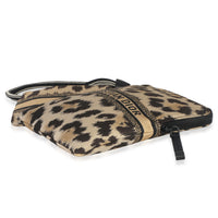 Christian Dior Beige Brown Mizza Leopard Technical Fabric DiorTravel Pouch Set Handbag box
