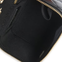 Chanel Black Quilted Lambskin Camellia Bow Chain Mini Vanity Case Handbag ad1