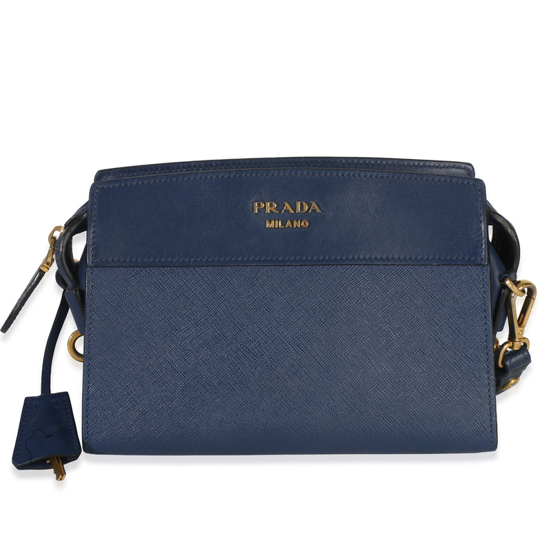 Blue City Calf Saffiano Esplanade Crossbody Bag