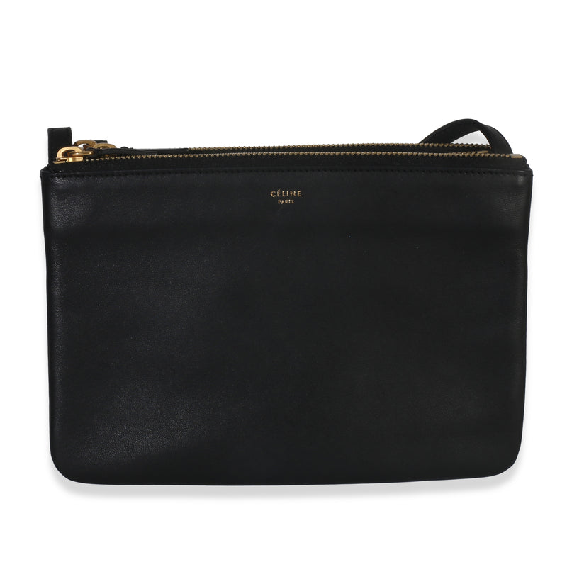 Black Lambskin Small Trio Crossbody Bag
