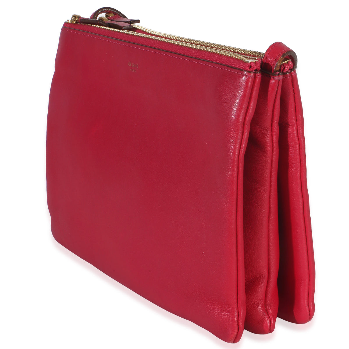 Celine Fuchsia Lambskin Large Trio Crossbody Handbag sv