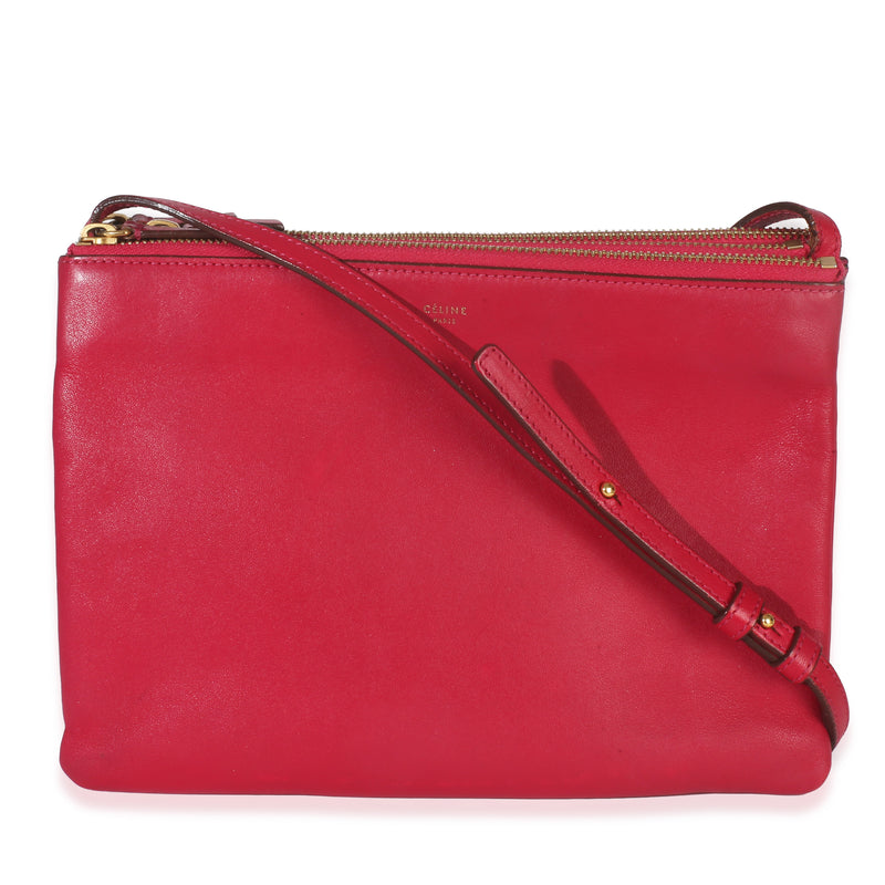 Celine Fuchsia Lambskin Large Trio Crossbody Handbag fv