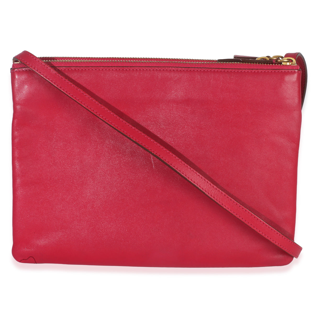Celine Fuschia Lambskin Large Trio Crossbody Handbag bv