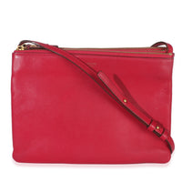 Celine Fuschia Lambskin Large Trio Crossbody Handbag fv