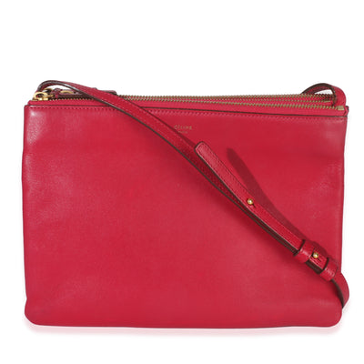 Celine Fuschia Lambskin Large Trio Crossbody Handbag fv