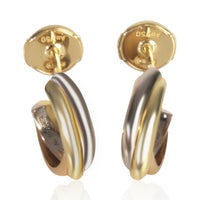 Cartier 3 Tone Gold  Mini Model Trinity Earrings fv