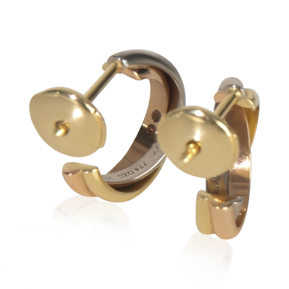 Cartier 3 Tone Gold  Mini Model Trinity Earrings pv