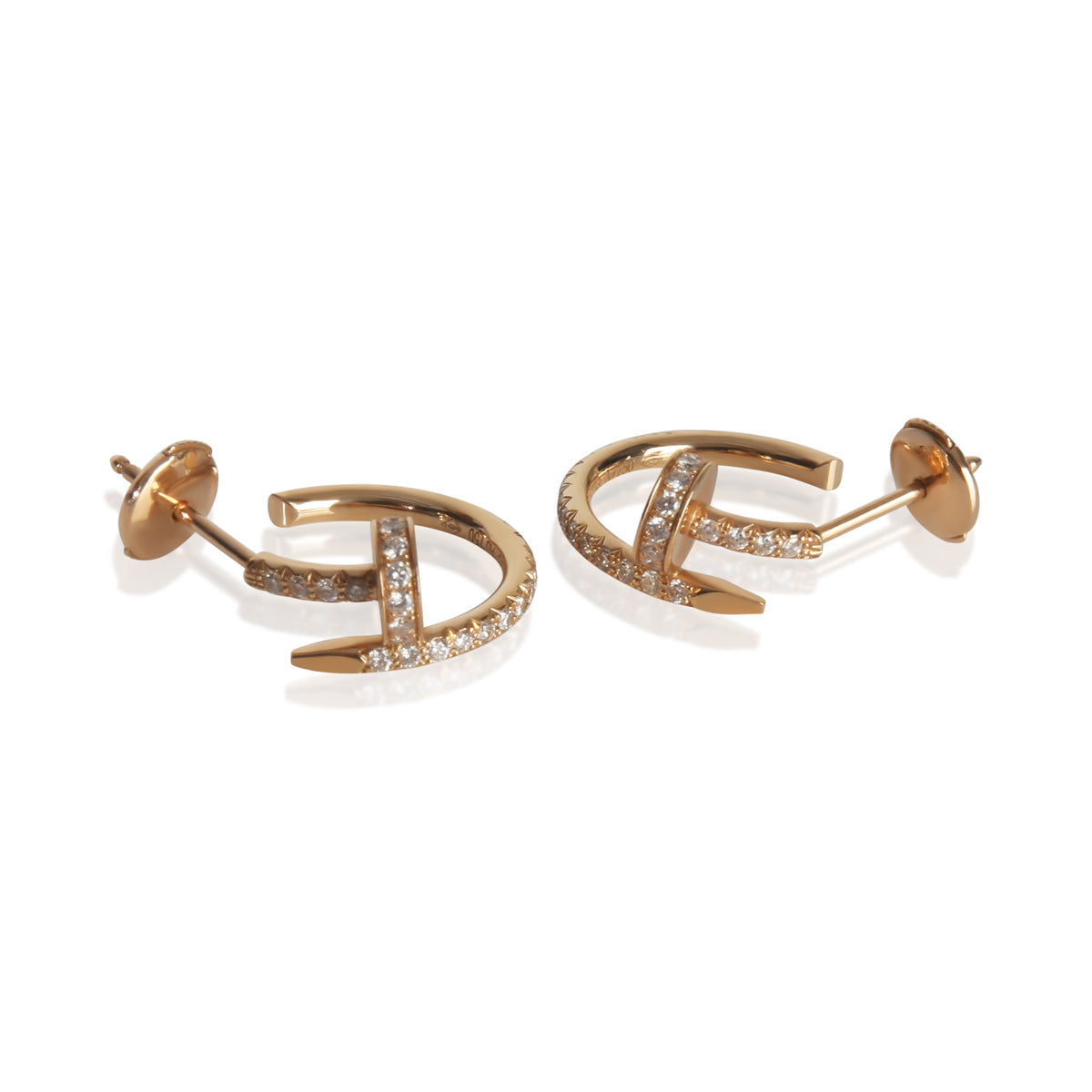 Cartier Rose Gold Diamond Small Model Juste Un Clou Earrings sv