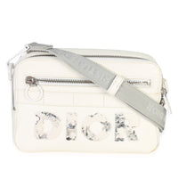 Christian Dior X DANIEL ARSHAM White Grained Calfskin Safari Messenger Handbag fv