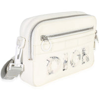 Christian Dior X DANIEL ARSHAM White Grained Calfskin Safari Messenger Handbag pv