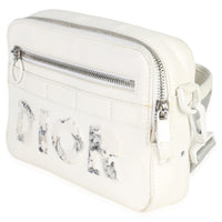 Christian Dior X DANIEL ARSHAM White Grained Calfskin Safari Messenger Handbag sv