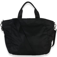 Prada Black Tessuto Saffiano Leather Large Weekender Tote Handbag bv