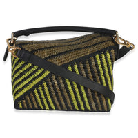 Loewe Anise Olive Raffia Calfskin Small Puzzle Bag Handbag bv