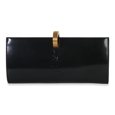 Saint Laurent Black Brushed Leather Daria Minaudière Clutch Handbag id
