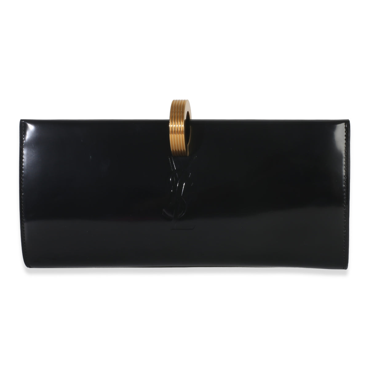 Black Brushed Leather Daria Minaudière Clutch
