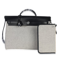 Hermès Vache Hunter Toile Ecru Black Herbag Zip Retourne Messenger 39 PHW Handbag ad1