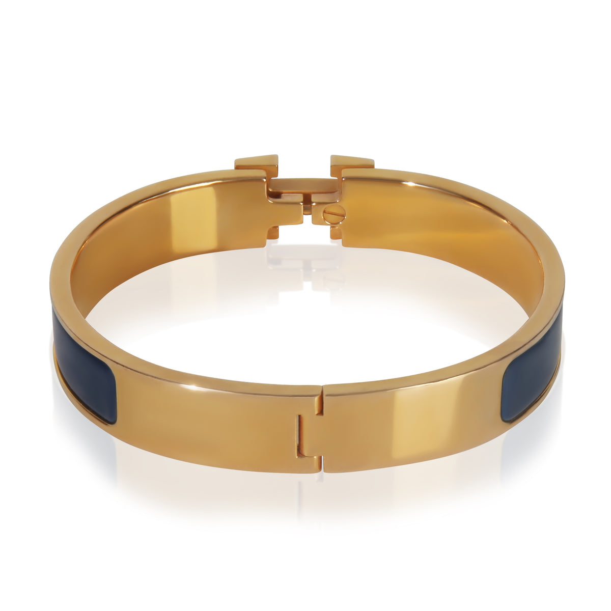 Hermès Gold Plated  Clic H In Ultramarine Bracelet pv