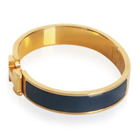 Hermès Gold Plated  Clic H In Ultramarine Bracelet sv