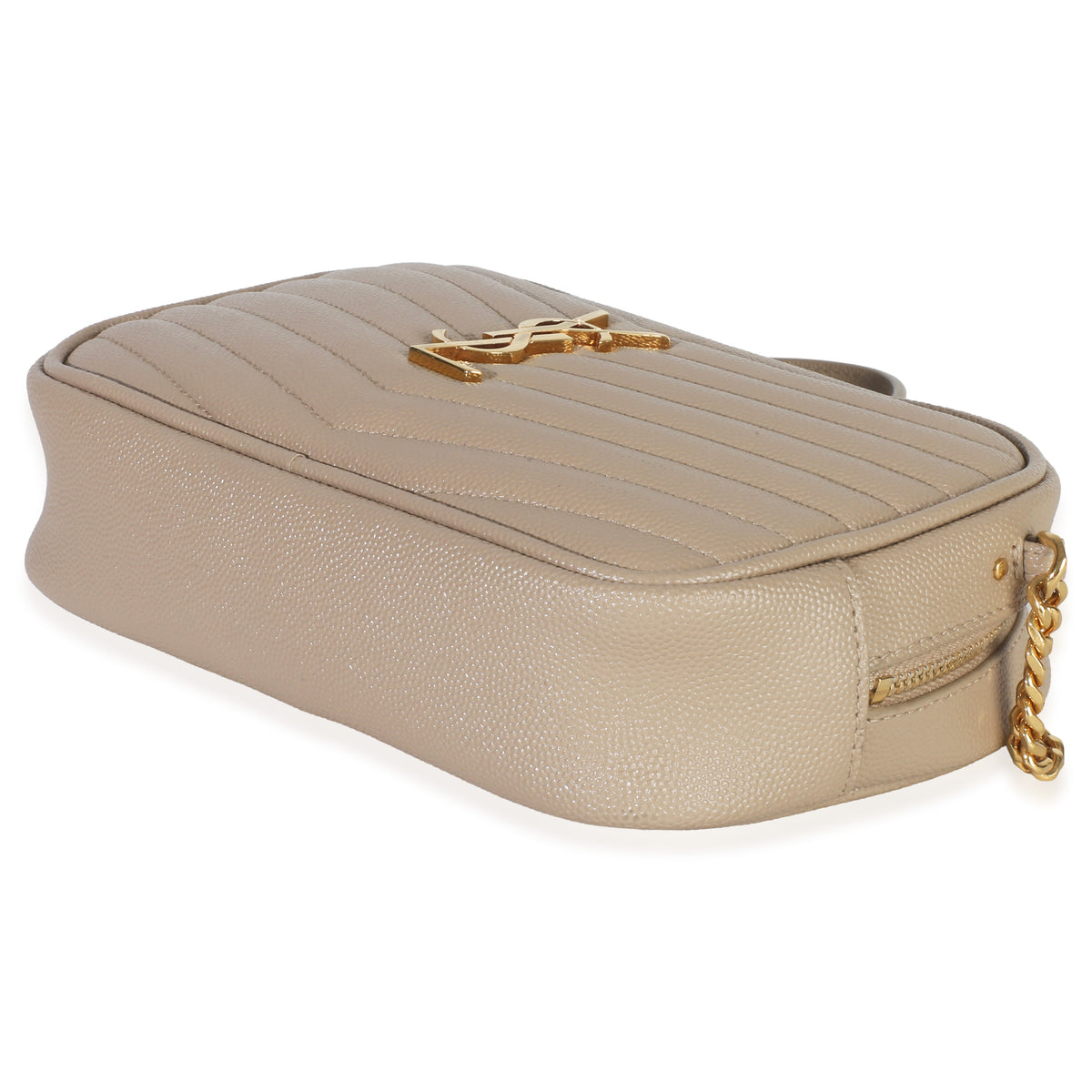 Saint Laurent Beige Grain De Poudre Matelasse Mini Lou Camera Bag Handbag box