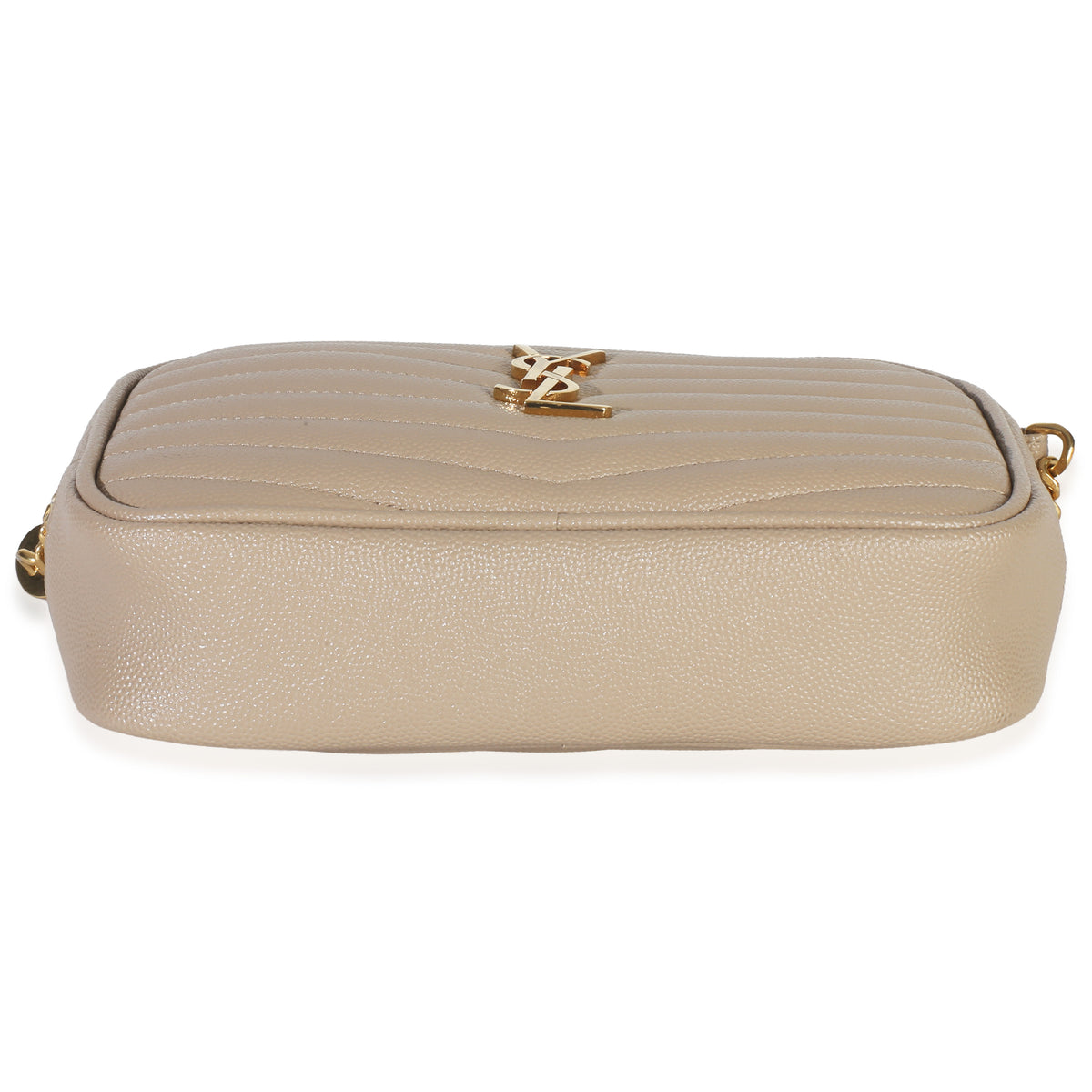 Saint Laurent Beige Grain De Poudre Matelasse Mini Lou Camera Bag Handbag stamp