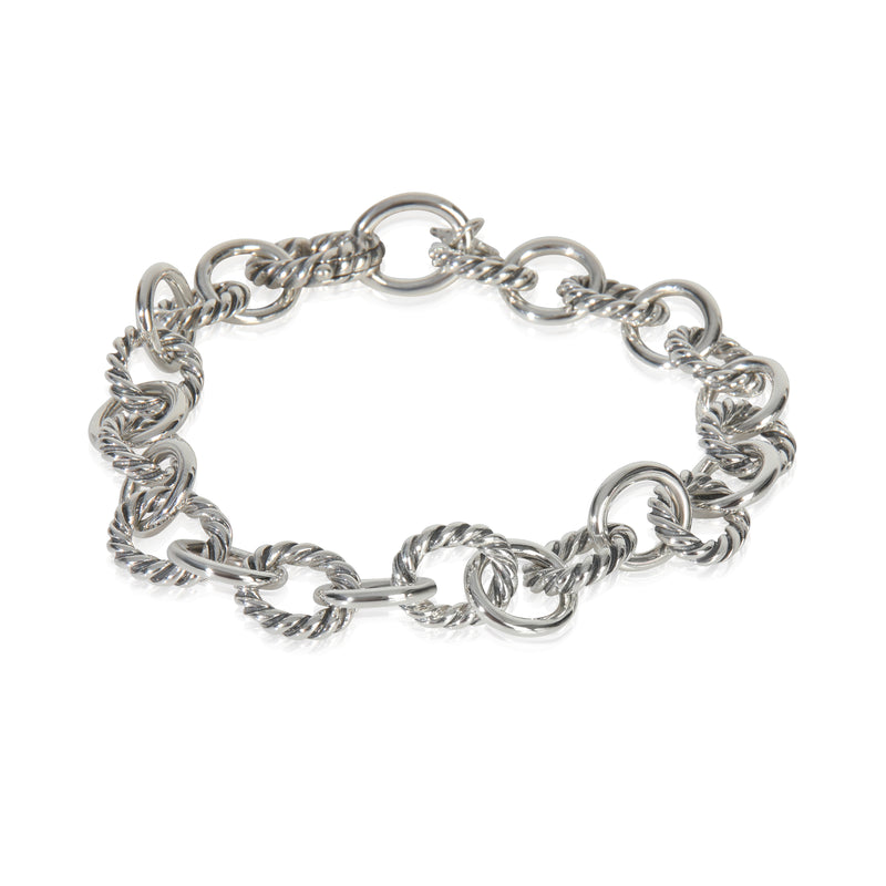 David Yurman Sterling Silver  Oval Link Bracelet fv