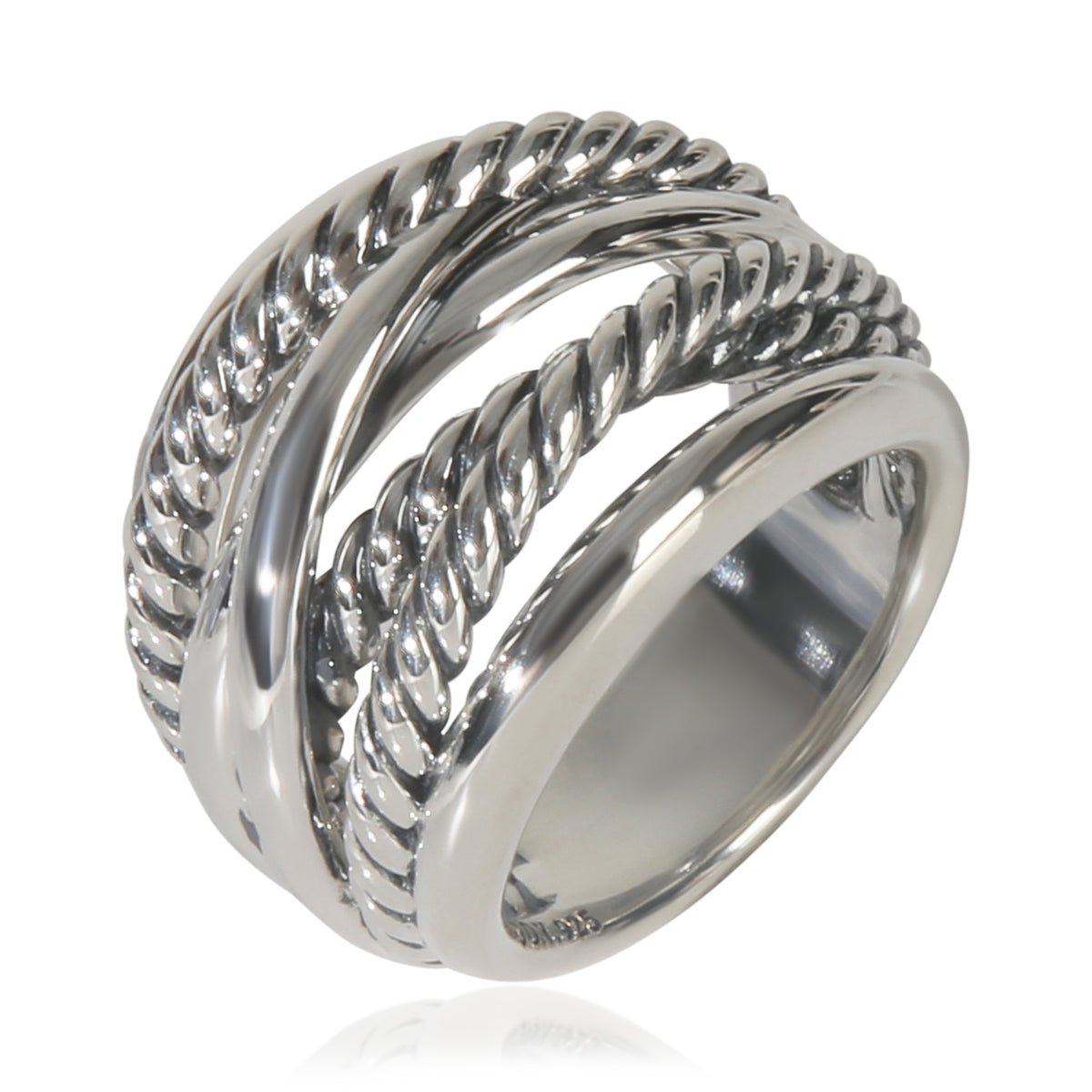 David Yurman Sterling Silver  Crossover Ring bv