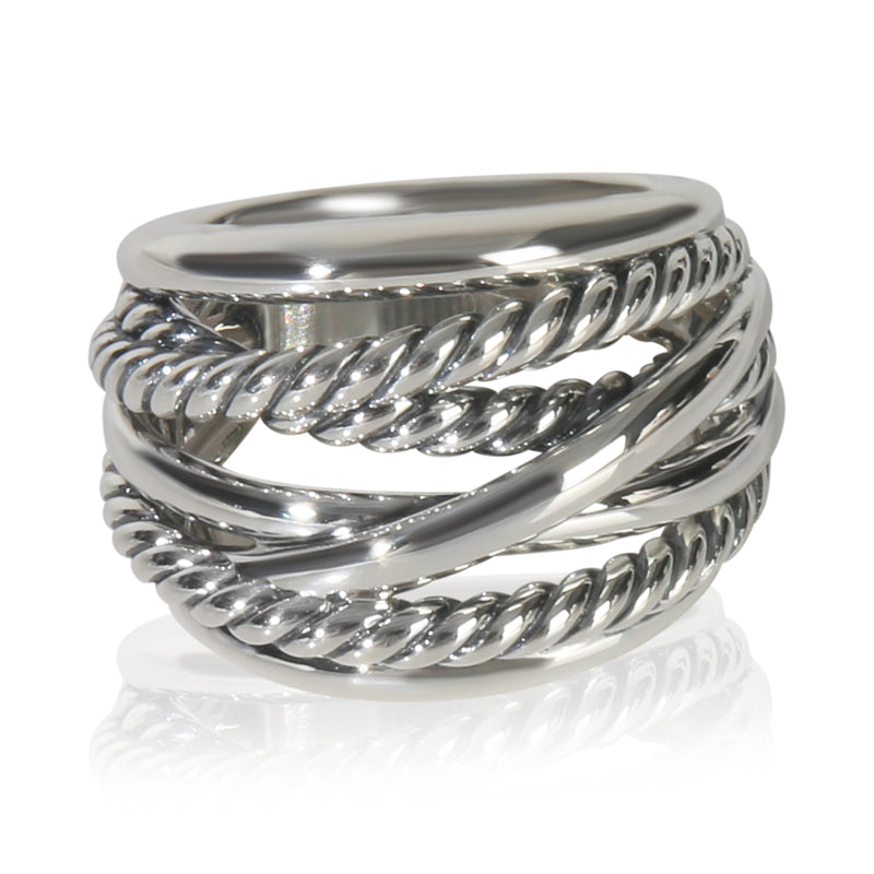 David Yurman Sterling Silver  Crossover Ring fv