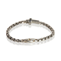 David Yurman Sterling Silver Diamond Cross Station Bracelet pv