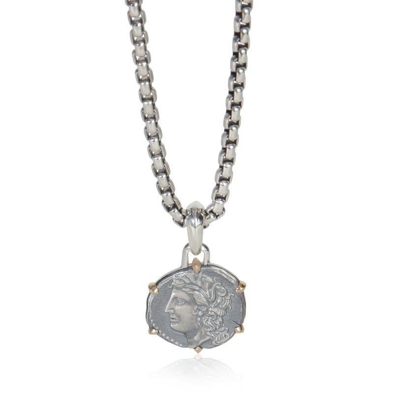 David Yurman Yellow Gold & Sterling Silver  Virgo Amulet Pendant fv