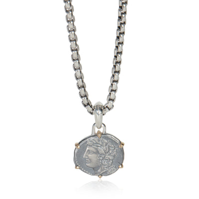 Yellow Gold & Sterling Silver  Virgo Amulet Pendant