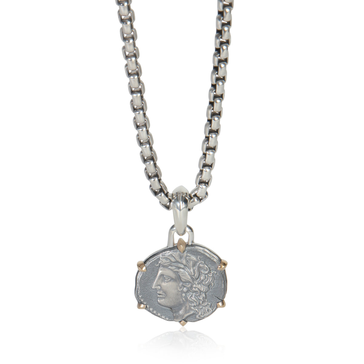 Yellow Gold & Sterling Silver  Virgo Amulet Pendant