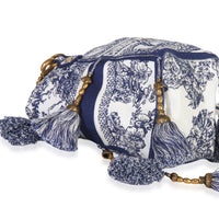 Christian Dior Blue Toile de Jouy Embroidery D Bubble Bucket Bag Handbag box