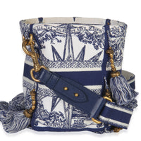 Christian Dior Blue Toile de Jouy Embroidery D Bubble Bucket Bag Handbag pv