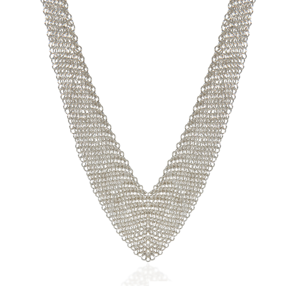 Sterling Silver  Elsa Peretti Mesh Bib Necklace