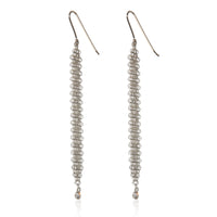 Tiffany & Co. Sterling Silver Diamond Elsa Peretti Mesh Earrings pv