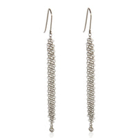 Sterling Silver Diamond Elsa Peretti Mesh Earrings
