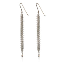 Sterling Silver Diamond Elsa Peretti Mesh Earrings