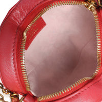 Louis Vuitton Red Monogram Lambskin Embossed Sac Coeur Heart On Chain Bag Handbag av