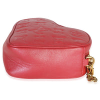 Louis Vuitton Red Monogram Lambskin Embossed Sac Coeur Heart On Chain Bag Handbag box