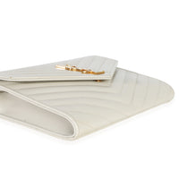 Saint Laurent Creama Soft Grain De Poudre Triquilt Monogram Clutch Handbag clasp