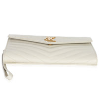 Saint Laurent Creama Soft Grain De Poudre Triquilt Monogram Clutch Handbag stamp