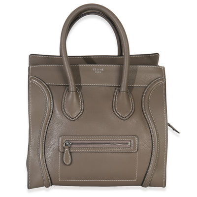 Celine Souris Drummed Calfskin Mini Luggage Tote Handbag fv