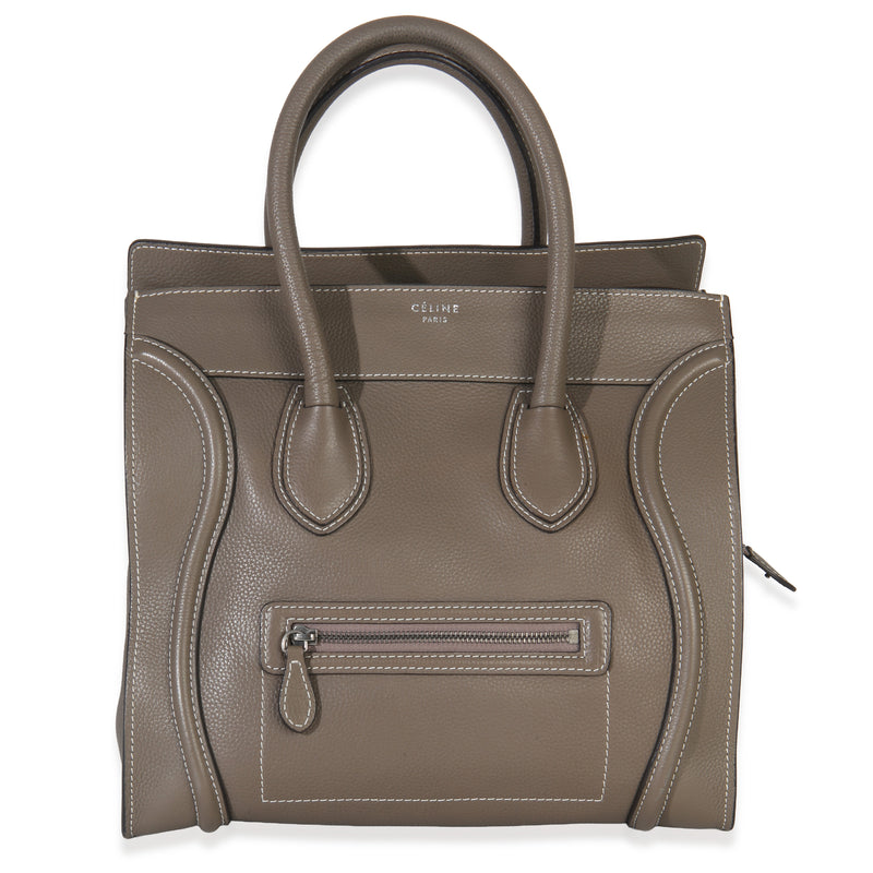 Celine Souris Drummed Calfskin Mini Luggage Tote Handbag fv