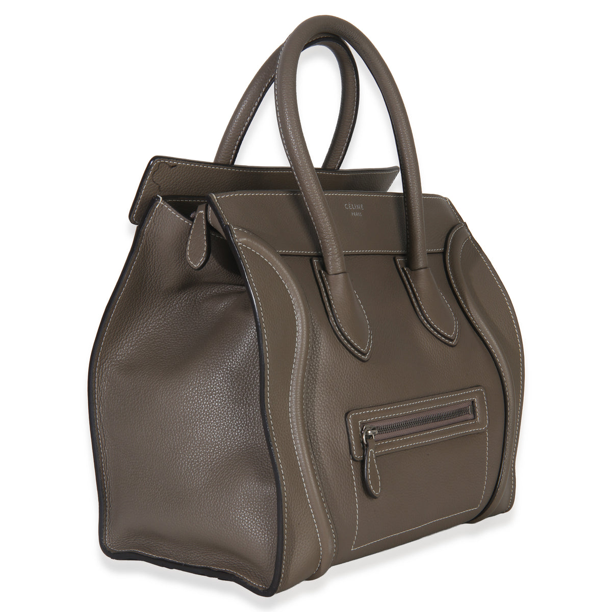 Celine Souris Drummed Calfskin Mini Luggage Tote Handbag pv