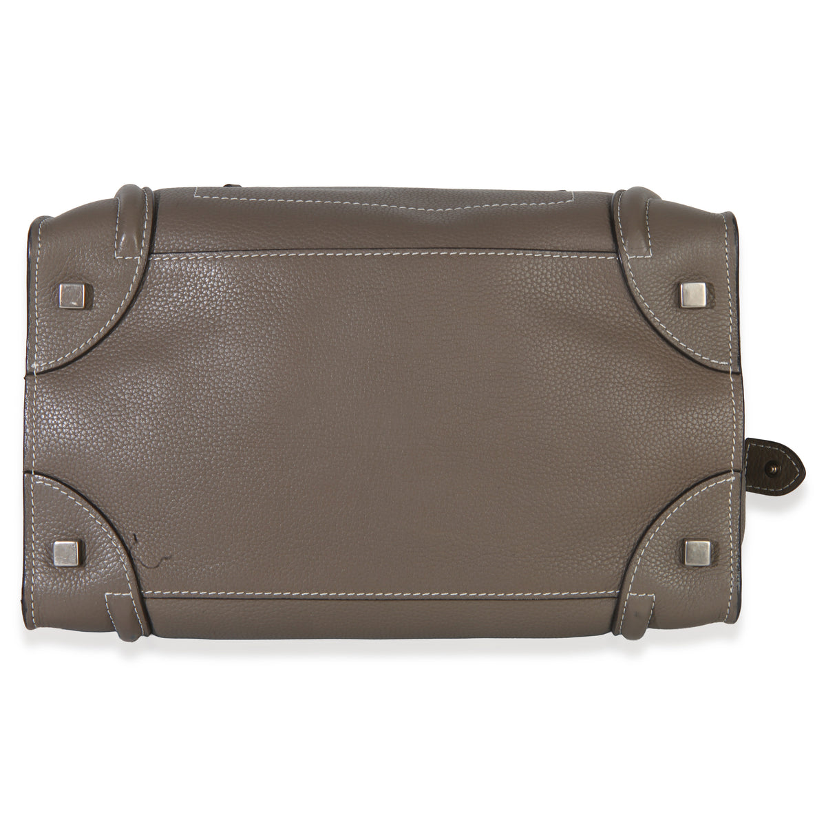 Celine Souris Drummed Calfskin Mini Luggage Tote Handbag stamp