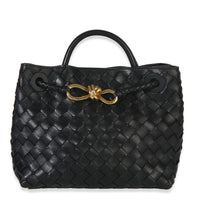 Black Nappa Intrecciato Small Andiamo Bag