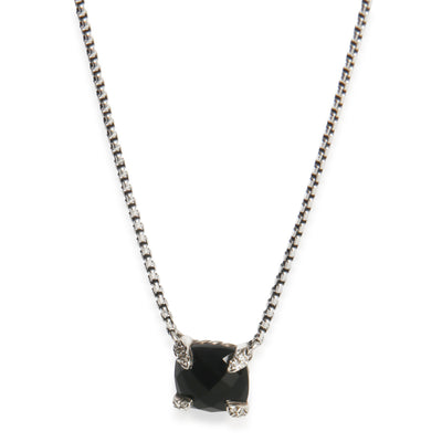 David Yurman Sterling Silver Diamond Petite Chatelaine Pendant fv