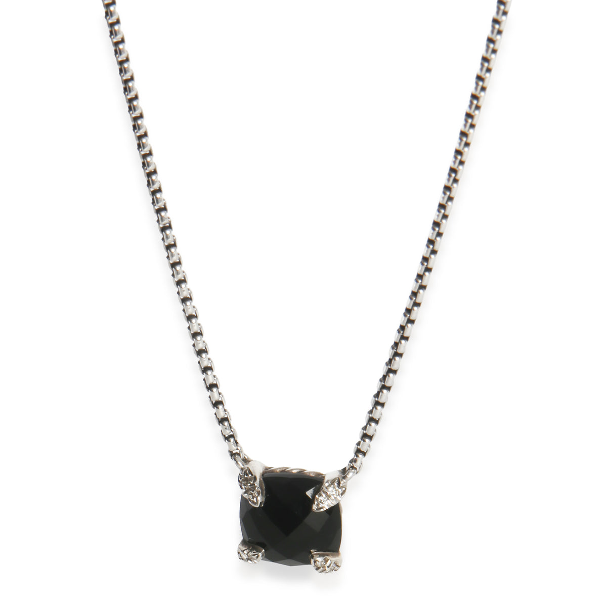 David Yurman Sterling Silver Diamond Petite Chatelaine Pendant fv