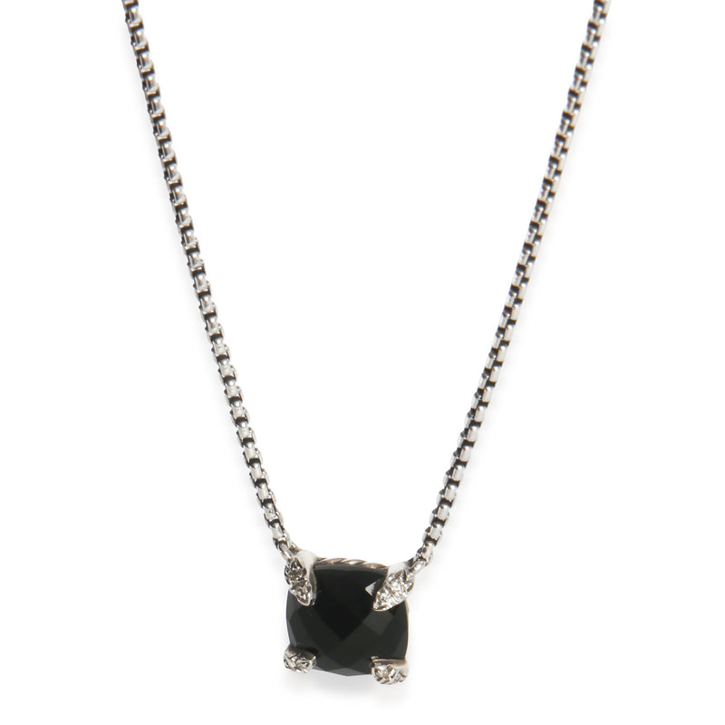 David Yurman Sterling Silver Diamond Petite Chatelaine Pendant fv