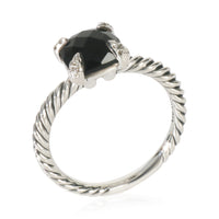 David Yurman Sterling Silver Onyx and Diamond Chatelaine Ring av